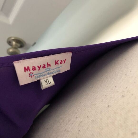 Mayah Kay Purple Chevron Print Maxi Dress - Picture 5 of 5